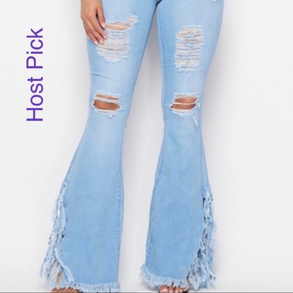 Fringe distressed jeans! - Picture 1 of 5